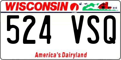 WI license plate 524VSQ