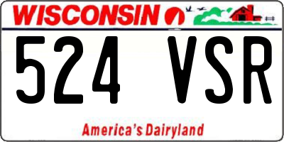 WI license plate 524VSR