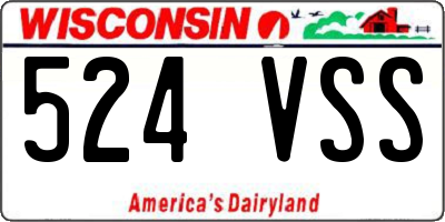 WI license plate 524VSS