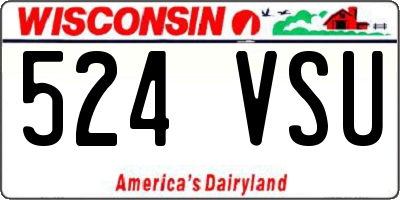 WI license plate 524VSU