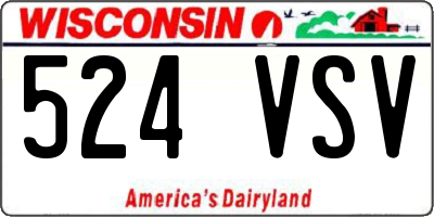 WI license plate 524VSV