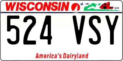 WI license plate 524VSY