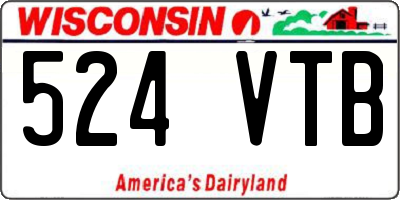 WI license plate 524VTB