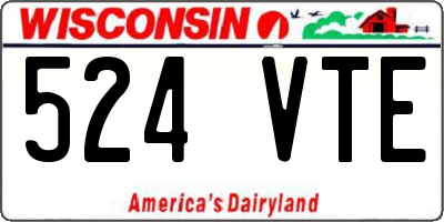 WI license plate 524VTE