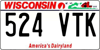 WI license plate 524VTK