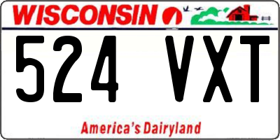 WI license plate 524VXT