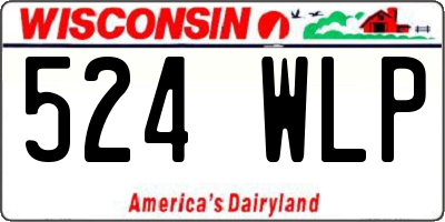 WI license plate 524WLP