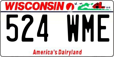 WI license plate 524WME