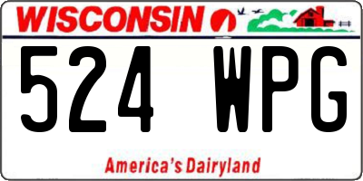 WI license plate 524WPG