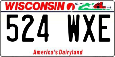 WI license plate 524WXE