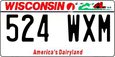 WI license plate 524WXM