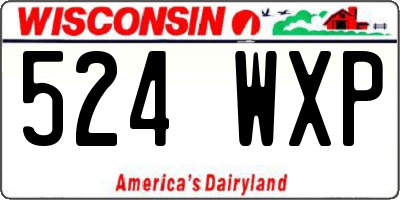 WI license plate 524WXP