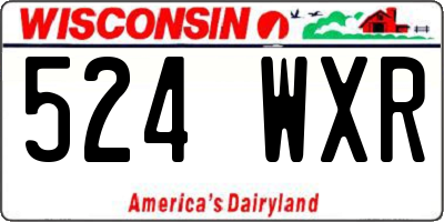 WI license plate 524WXR