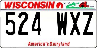 WI license plate 524WXZ