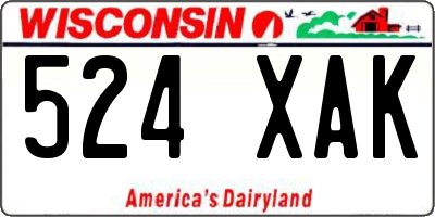 WI license plate 524XAK