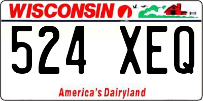 WI license plate 524XEQ