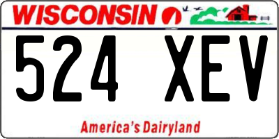 WI license plate 524XEV