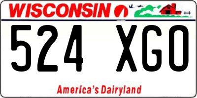 WI license plate 524XGO