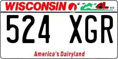 WI license plate 524XGR