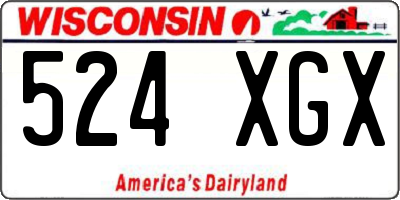 WI license plate 524XGX
