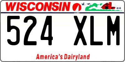 WI license plate 524XLM