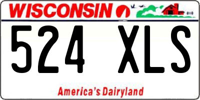 WI license plate 524XLS