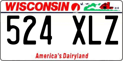 WI license plate 524XLZ