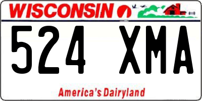 WI license plate 524XMA