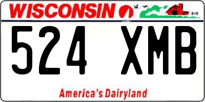 WI license plate 524XMB