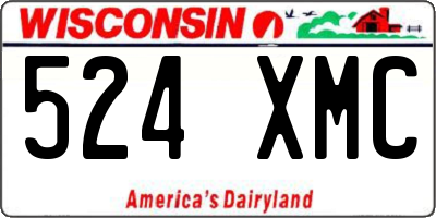 WI license plate 524XMC