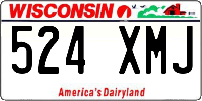 WI license plate 524XMJ