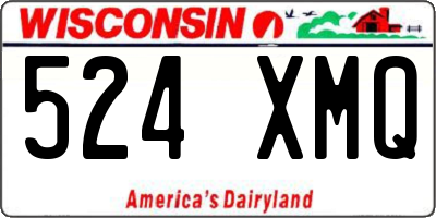 WI license plate 524XMQ
