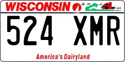 WI license plate 524XMR