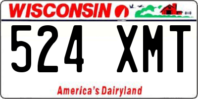 WI license plate 524XMT