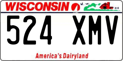 WI license plate 524XMV