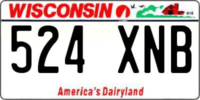 WI license plate 524XNB
