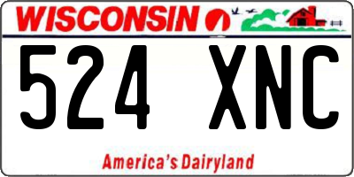 WI license plate 524XNC