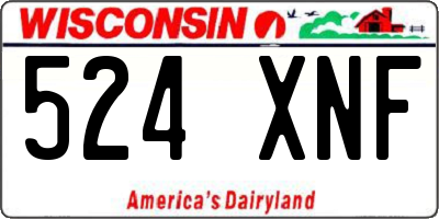 WI license plate 524XNF