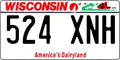 WI license plate 524XNH