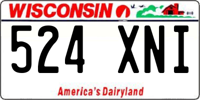WI license plate 524XNI