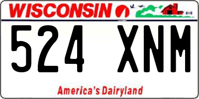 WI license plate 524XNM