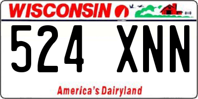 WI license plate 524XNN