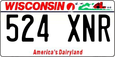 WI license plate 524XNR