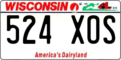WI license plate 524XOS