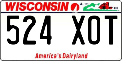 WI license plate 524XOT