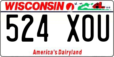WI license plate 524XOU