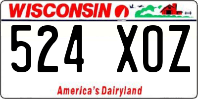 WI license plate 524XOZ