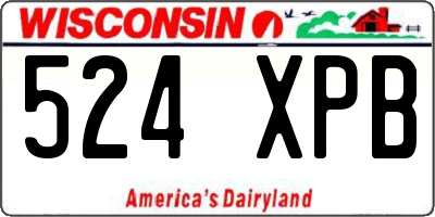 WI license plate 524XPB