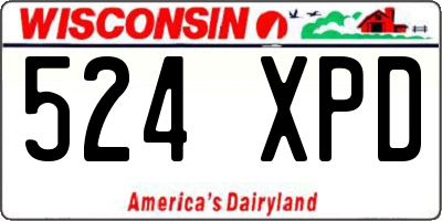 WI license plate 524XPD
