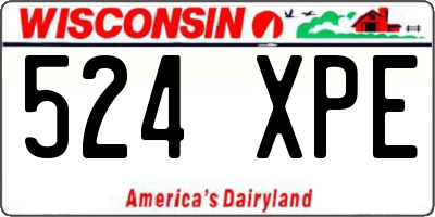 WI license plate 524XPE